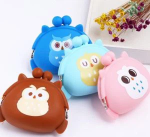 Mini dibuixos animats impermeable moneda de silicona moneder per a nens cartera