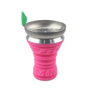 Copa Shisha de silicona metàl·lica rosa