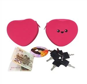 Cartera de dibuixos animats de cor amorós Bossa de claus amb cremallera de moneder de silicona