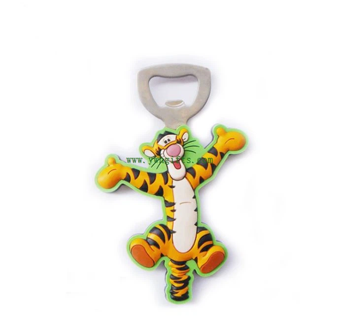 Soft Pvc 3D Beer Bottle Openner Rubber KeyChain Openner